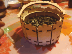 Laser Cut Wooden Basket With Handle Free DXF File