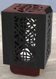 Laser Cut Wooden Box Lamp Free Vector File