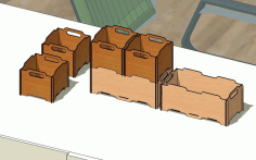 Laser Cut Wooden Box Stackable Crates Free Vector File