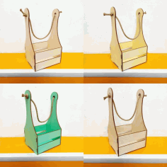 Laser Cut Wooden Box With Rope Handle Free Vector File