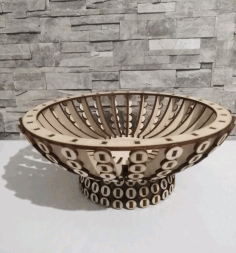 Laser Cut Wooden Candy Bowl Basket Wooden Flower Basket Free Vector File