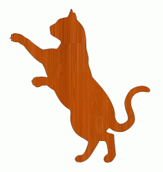 Laser Cut Wooden Cat Kitten Cutout (2) Free Vector File