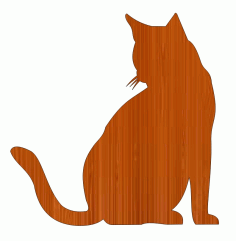 Laser Cut Wooden Cat Kitten Cutout Free Vector File