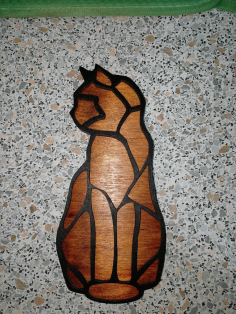 Laser Cut Wooden Cat Shaped Bead Organizer Storage Free Vector File