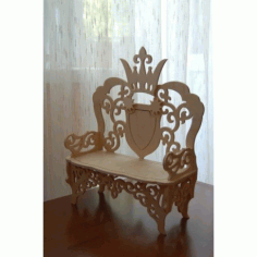 Laser Cut Wooden Chair Engraved Design Free DXF File