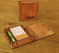 Laser Cut Wooden Cigarette Case Beautiful Cigarette Box Free Vector File
