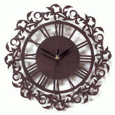 Laser Cut Wooden Clock Free Vector File