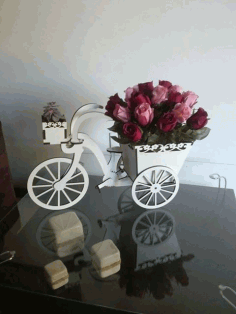 Laser Cut Wooden Cycle Flower Box Free Vector File