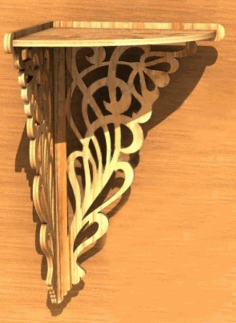 Laser Cut Wooden Decorative Corner Shelf 6mm Free Vector File
