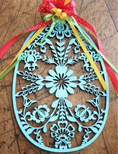 Laser Cut Wooden Decorative Easter Egg Free DXF File