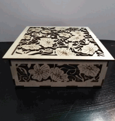 Laser Cut Wooden Decorative Gift Box With Lid Free DXF File