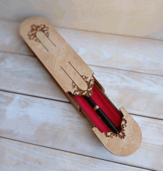 Laser Cut Wooden Decorative Pen Case Free Vector File