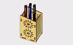 Laser Cut Wooden Desk Organizer Pen Pencil Holder Stand Model 3 Mm Plan Free DXF File