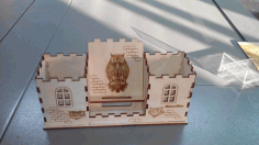 Laser Cut Wooden Desk Organizer Pen Stand Mobile Stand Free Vector File