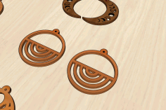 Laser Cut Wooden Earrings Circular Cut Out For Jewelry Making Free Vector File