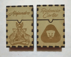 Laser Cut Wooden Engravign Custom Cigarette Case Free DXF File