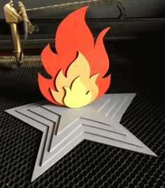Laser Cut Wooden Eternal Flame Free Vector File