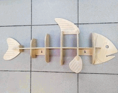 Laser Cut Wooden Fish Shelf Free Vector File