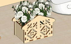 Laser Cut Wooden Flower Basket Gift Basket Free DXF File