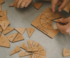 Laser Cut Wooden Fraction Circles Math Toys Free Vector File
