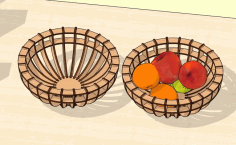 Laser Cut Wooden Fruit Bowl Free Vector File