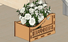 Laser Cut Wooden Gift Basket Flower Basket Free DXF File