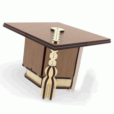 Laser Cut Wooden Graduation Cap Shape Gift Box Candy Box Chocolate Box Free DXF File