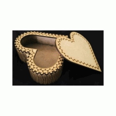 Laser Cut Wooden Heart Shape Box Free DXF File