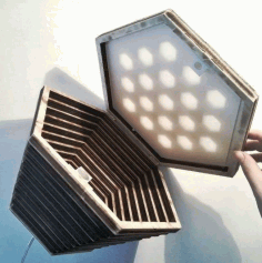 Laser Cut Wooden Honeycomb Led Lamp Free Vector File