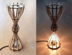 Laser Cut Wooden Hourglass Lamp Free Vector File