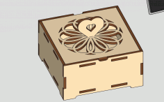 Laser Cut Wooden Jewelry Box For Women Organizer Makeup Box Free DXF File