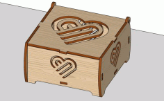 Laser Cut Wooden Jewelry Box Gift Box With Heart Free Vector File