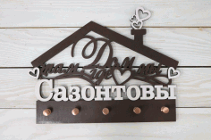 Laser Cut Wooden Key Hanger Wood Key Housekeeper Free Vector File