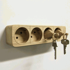 Laser Cut Wooden Key Holder Free Vector File