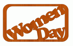 Laser Cut Wooden Keychain Gift Tag International Womens Day 8 March Free Vector File
