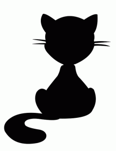 Laser Cut Wooden Kitten Silhouette Free Vector File