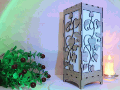 Laser Cut Wooden Lampshade Floral Pattern 3mm Free Vector File