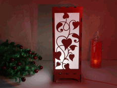 Laser Cut Wooden Lampshade Floral Pattern 3mm Free DXF File, Free Vectors File