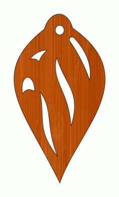 Laser Cut Wooden Leaf Decoration Locket Free Vector File