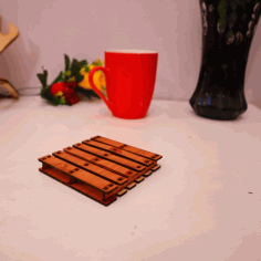 Laser Cut Wooden Mini Pallet Coasters 4mm Free Vector File