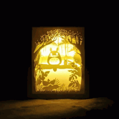 Laser Cut Wooden Multilayer Night Light Lamp For Room Decor Free DXF File