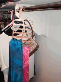 Laser Cut Wooden Neck Tie Hanger Vertical Tie Rack Gift For Laser Cut Free DXF File