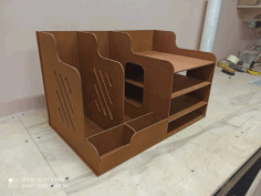Laser Cut Wooden Office Organizer Paper File Holder Free Vector File