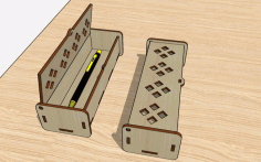 Laser Cut Wooden Pen Box Pencil Holder School Box For Kids 3mm Free DXF File