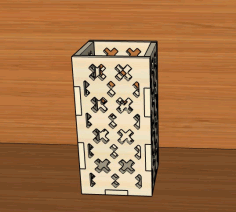 Laser Cut Wooden Pen Pencil Holder Box Desk Organizer 4mm Free DXF File