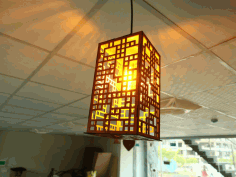 Laser Cut Wooden Pendant Light Hanging Lamp Free DXF File