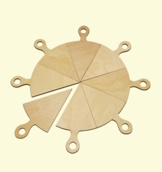 Laser Cut Wooden Pizza Serving Plate Free Vector File