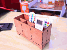 Laser Cut Wooden Remote Control Holder With 6 Compartments 3mm Free Vector File