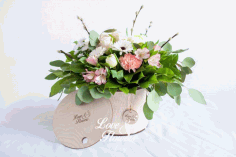 Laser Cut Wooden Round Flower Box With Lid 4mm Free Vector File