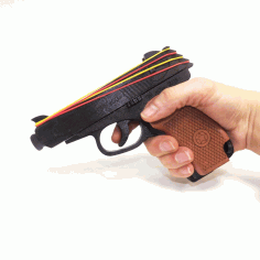 Laser Cut Wooden Rubber Band Gun Toy Free Vector File